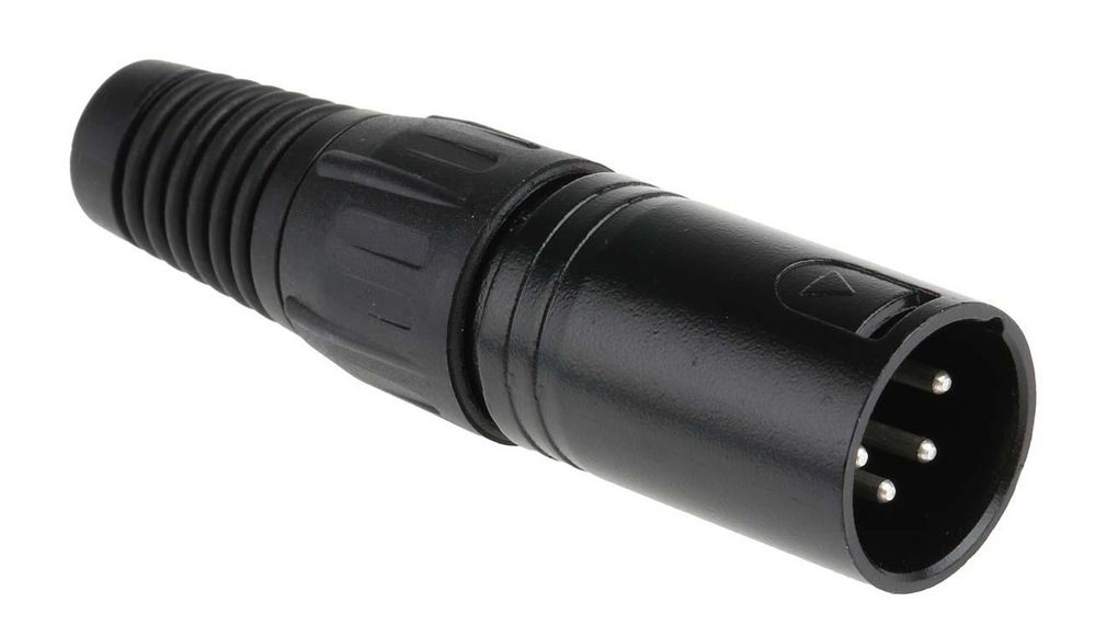 XLR-Steckverbinder , Stecker, Gerade, Kabelhalterung, Pole - 4